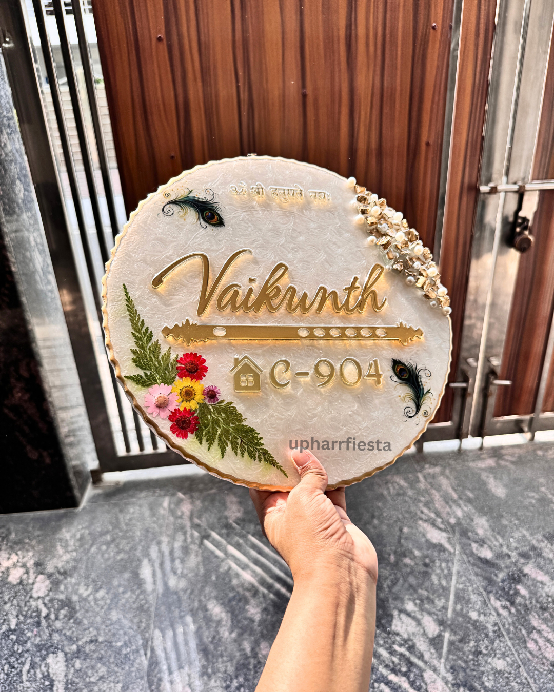 Vaikunth Morepankh Resin Nameplate