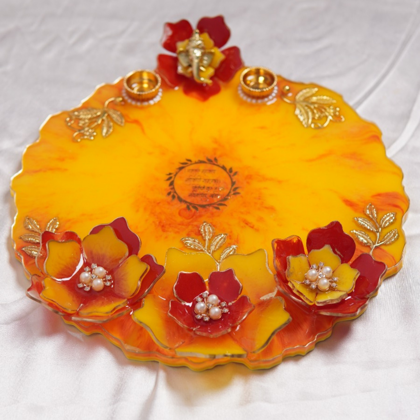 Yellow & Red Pooja Thali