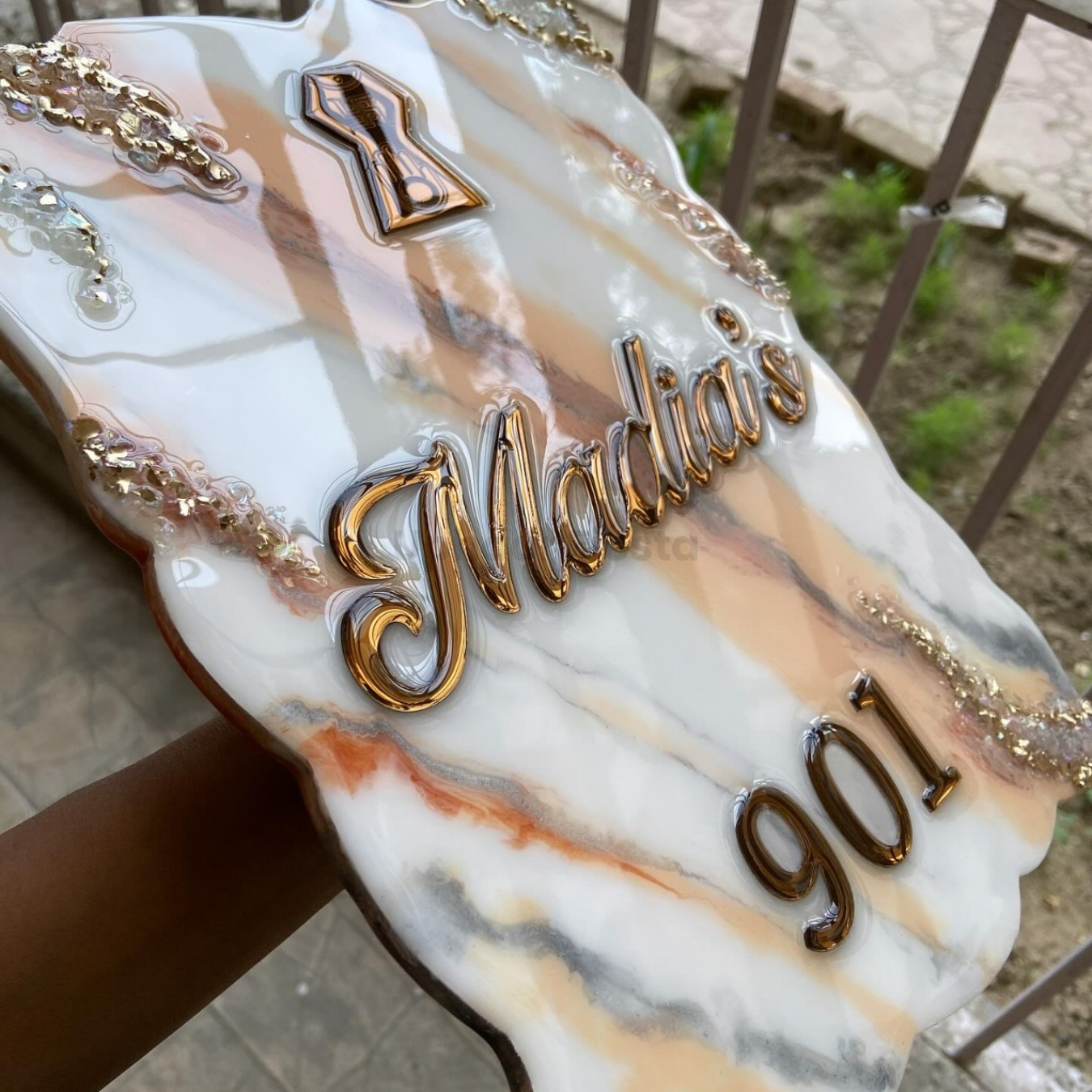 Madia’s Premium Resin Nameplate