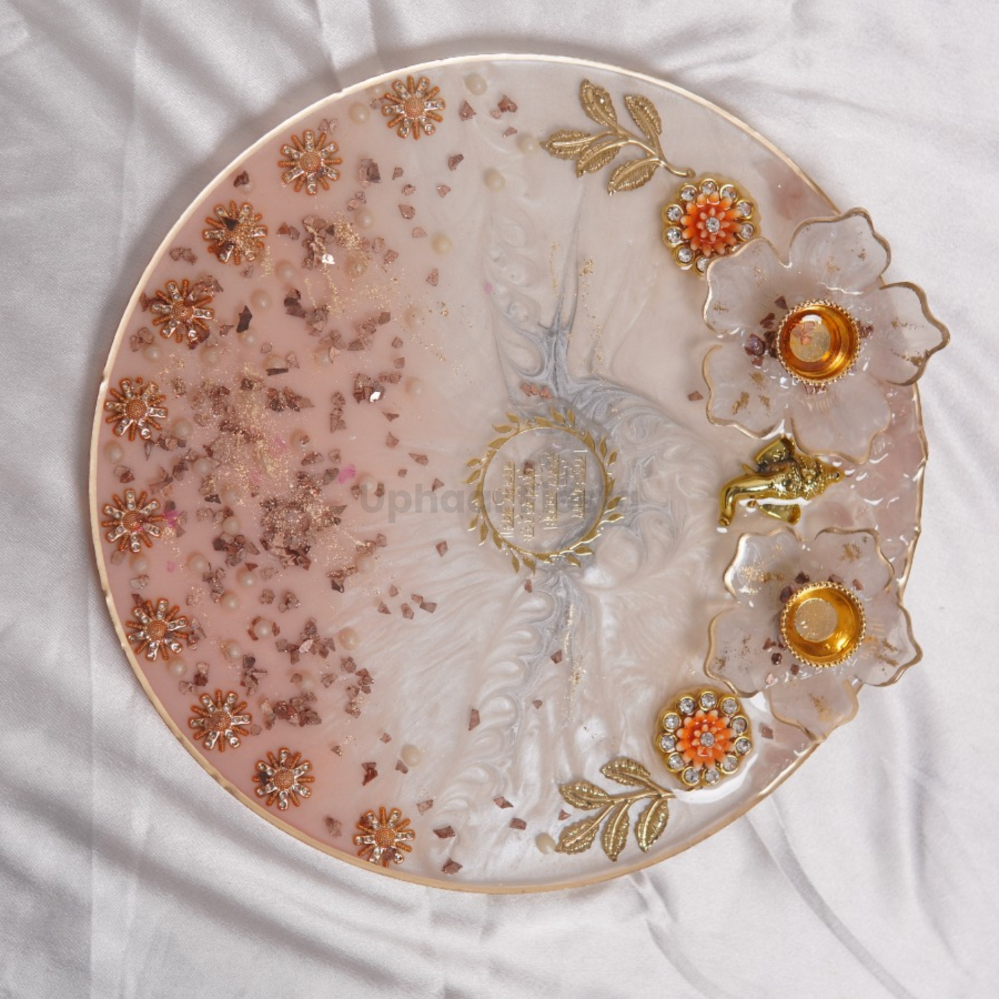Peach Transparent Pooja Platter