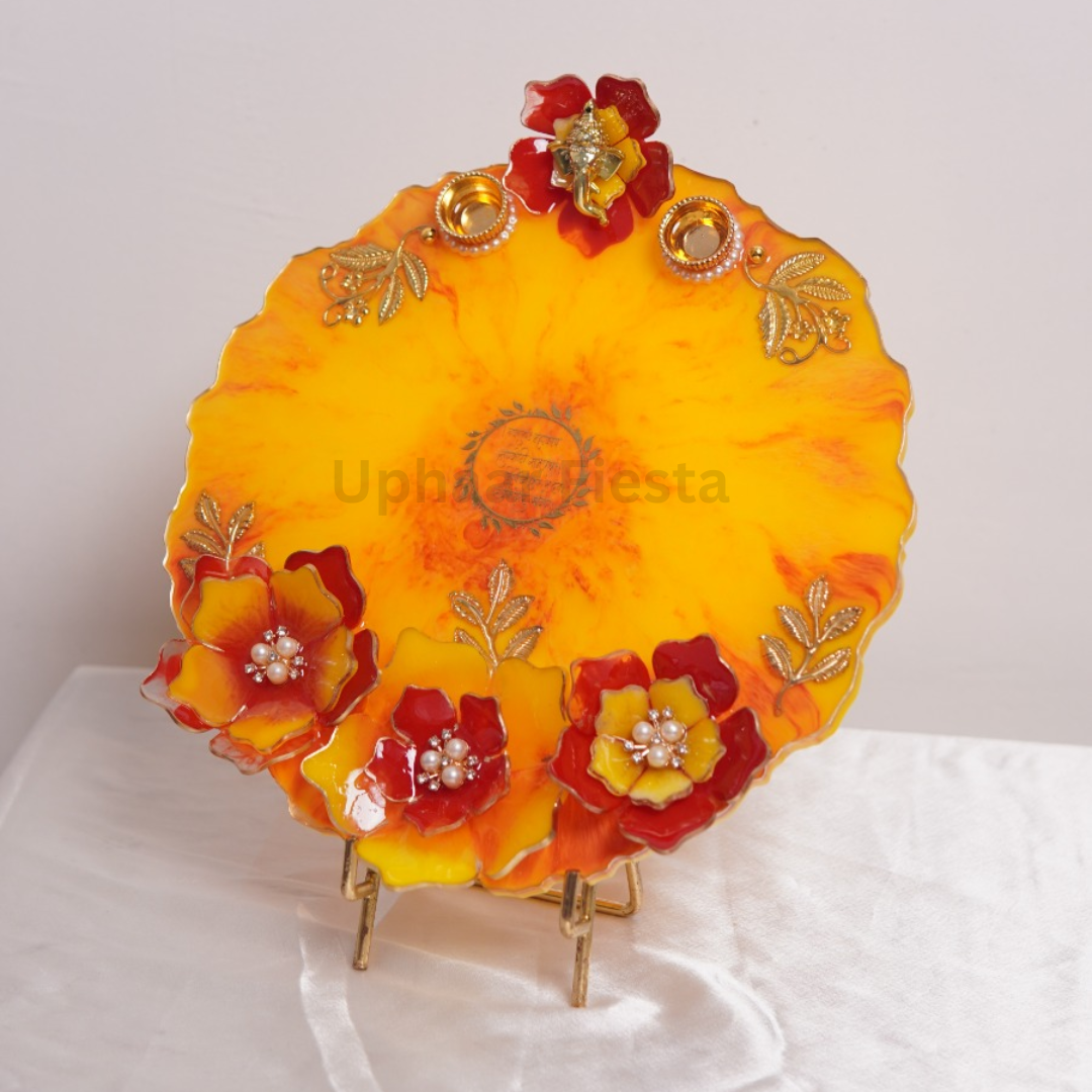 Yellow & Red Pooja Thali