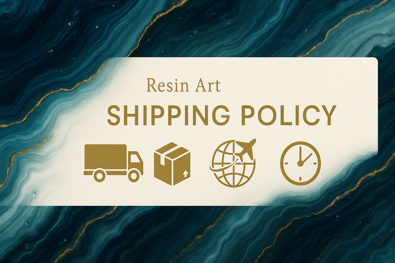its now make an banner for the resin art about shipping policy