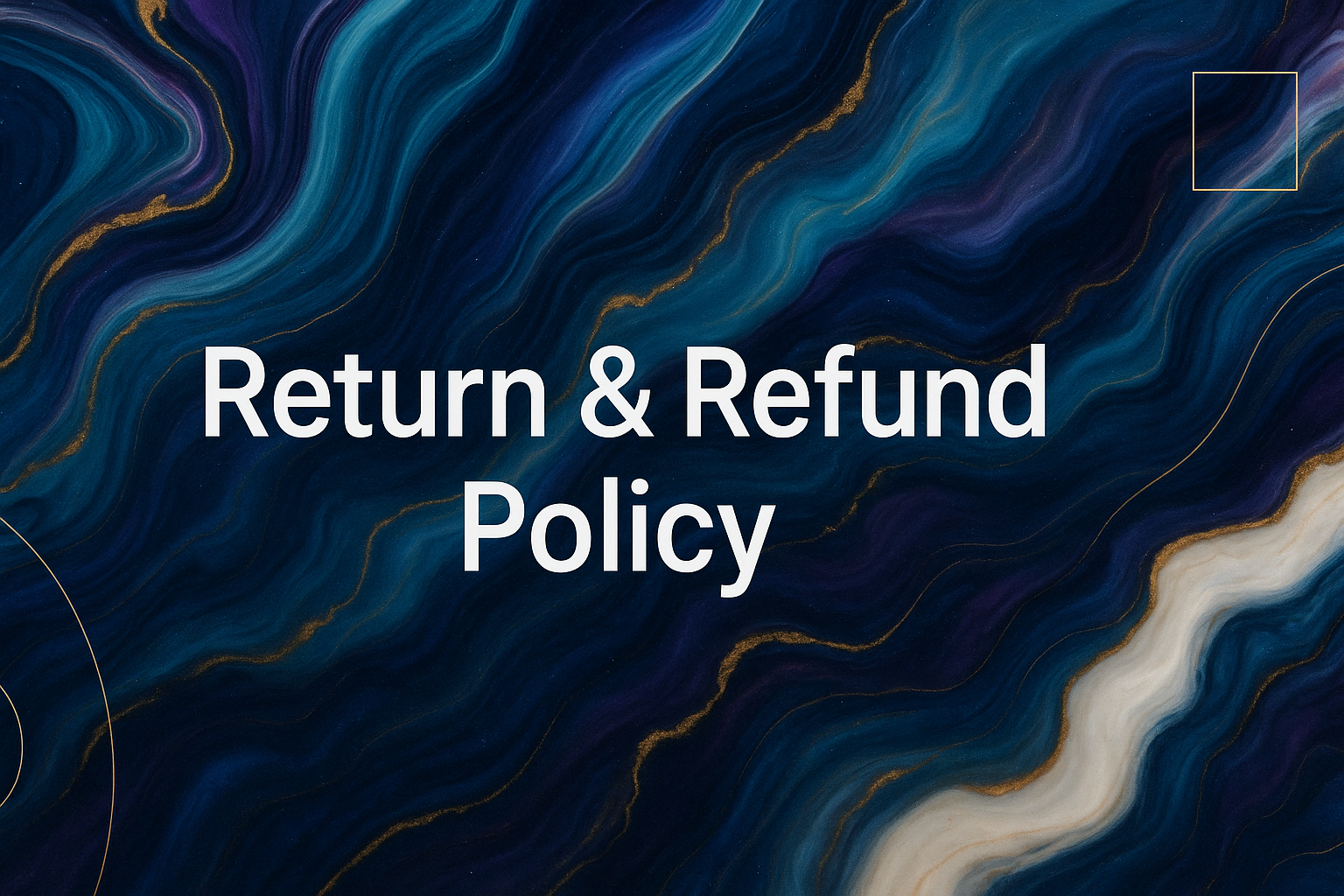 make an banner image fit to desktop and mobile view for resin art about the topic return and refund policy