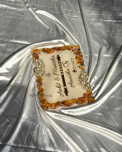 Varmala flower resin nameplate