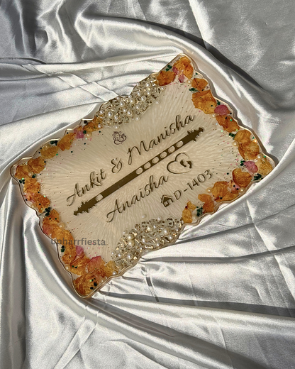 Varmala flower resin nameplate