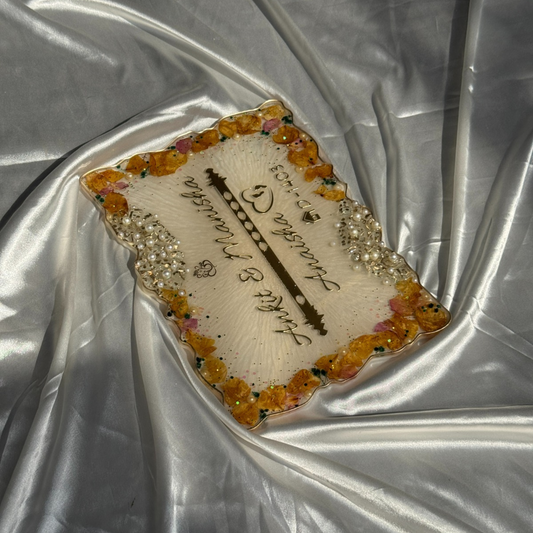 Varmala flower resin nameplate