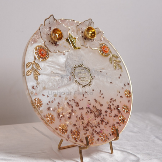 Peach Transparent Pooja Platter