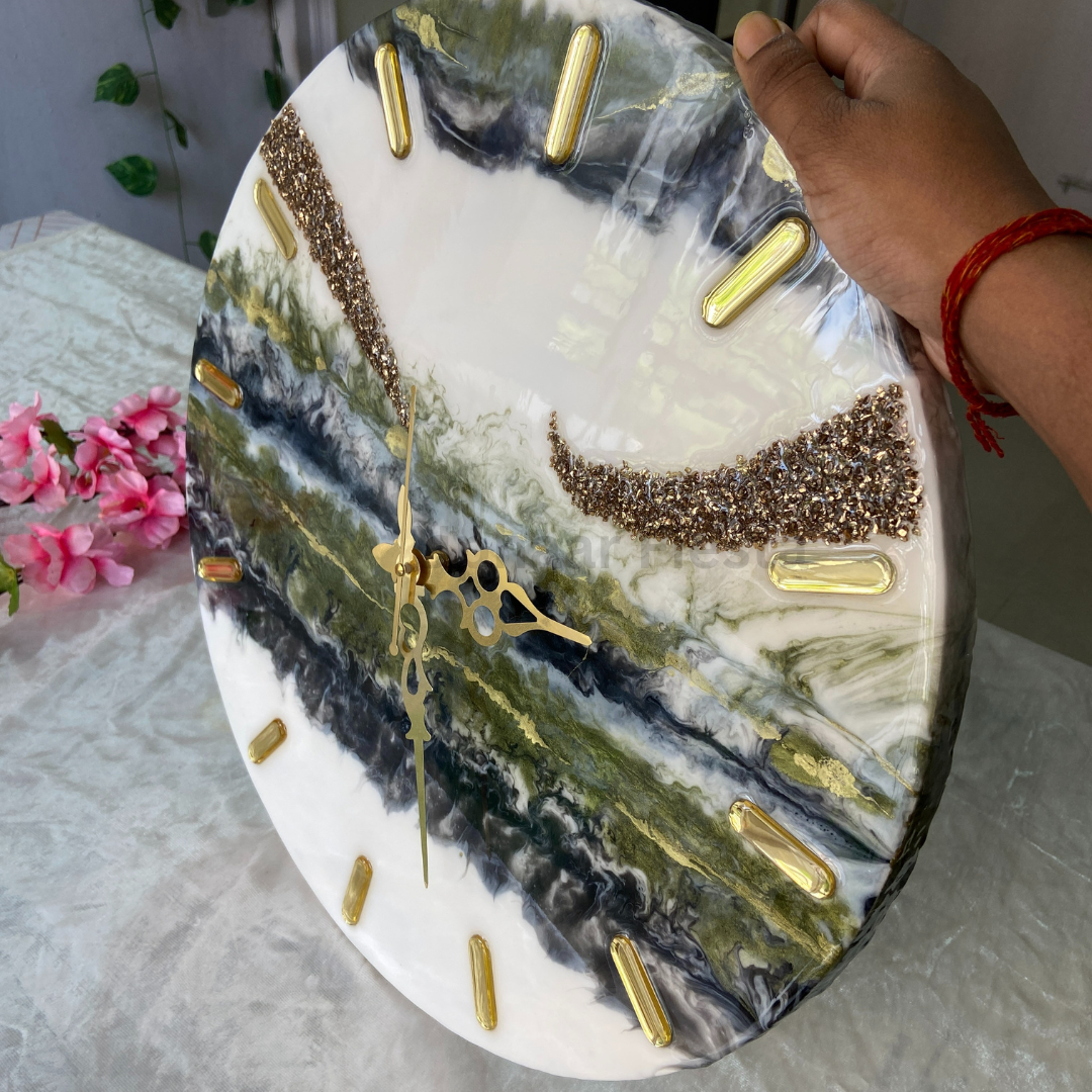 Shiny Golden Tortoise, Resin Wall Clock